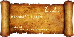 Blaskó Lilla névjegykártya